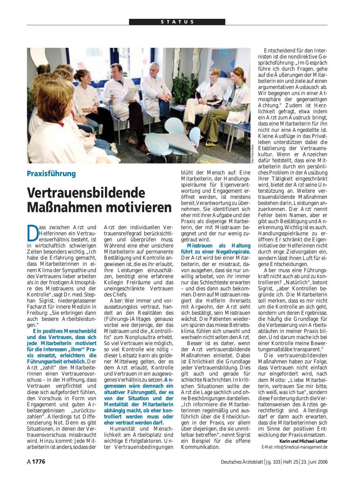 Vorschauseite 1: Praxisführung: Vertrauensbildende Maßnahmen motivieren