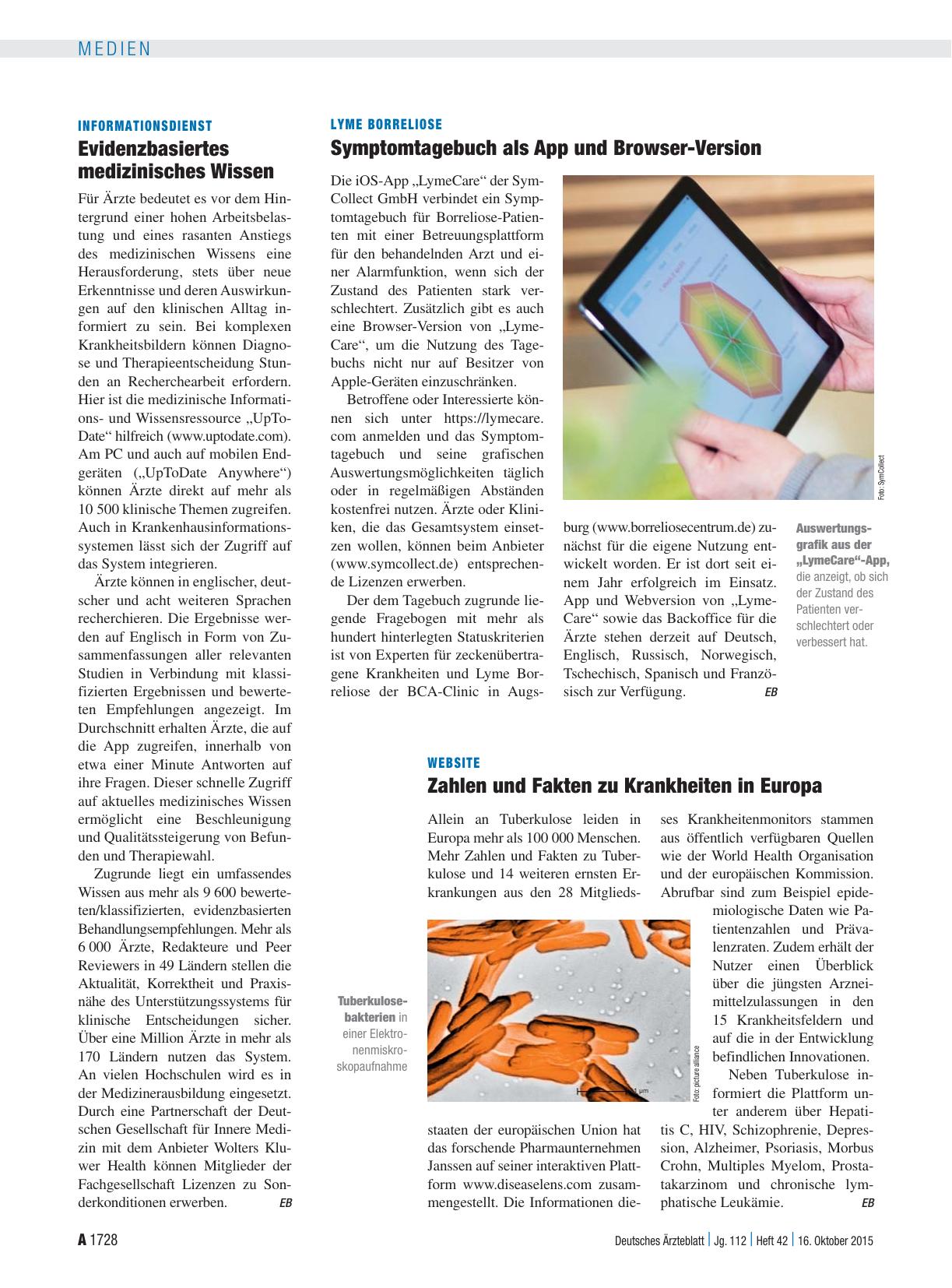 Vorschauseite 1: Lyme Borreliose: Symptomtagebuch als App und Browser-Version