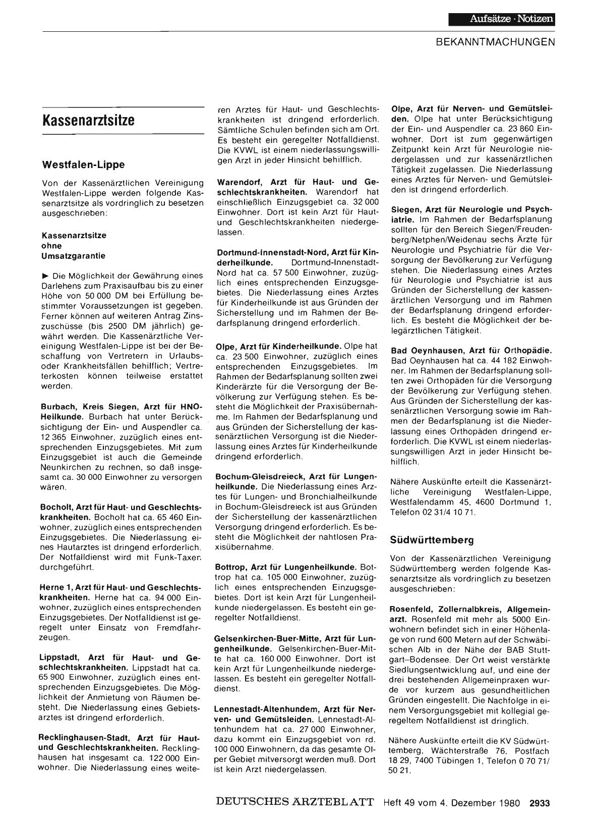 Vorschauseite 1: Kassenarztsitze