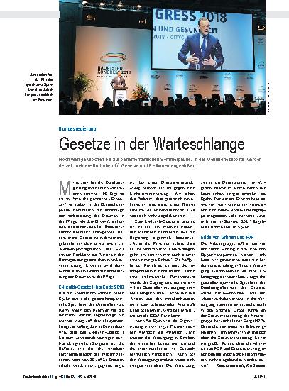 Vorschauseite 1: Bundesregierung: Gesetze in der Warteschlange