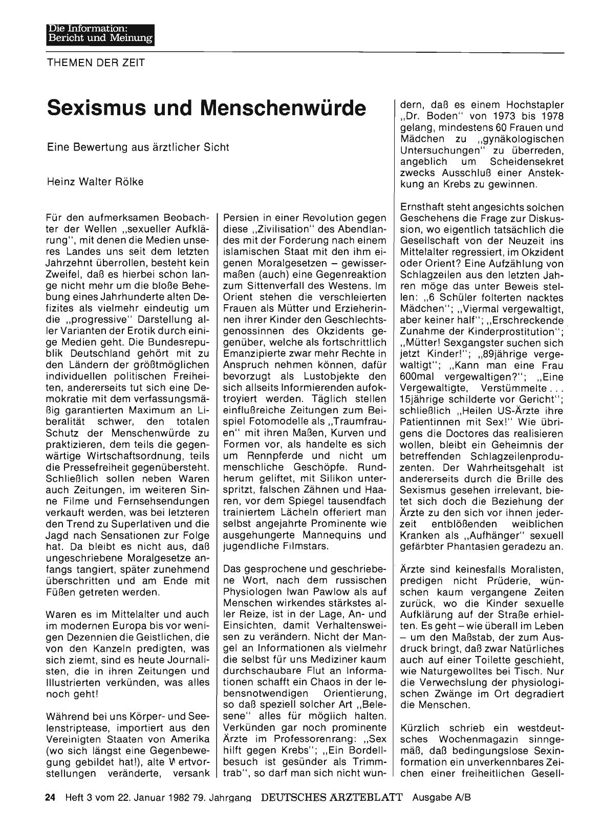 Vorschauseite 1: Sexismus und Menschenwürde