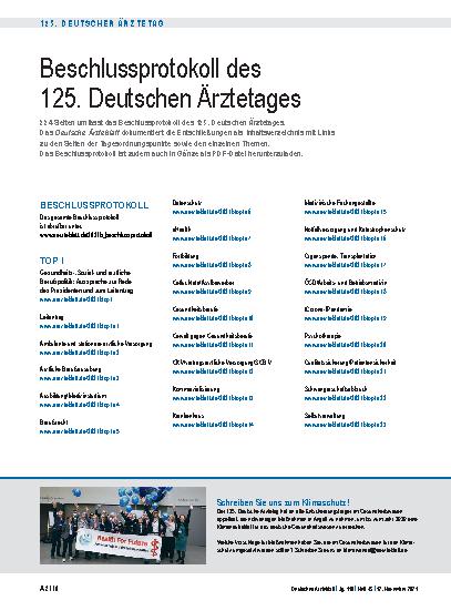 Vorschauseite 1: Beschlussprotokoll des 125. Deutschen Ärztetages