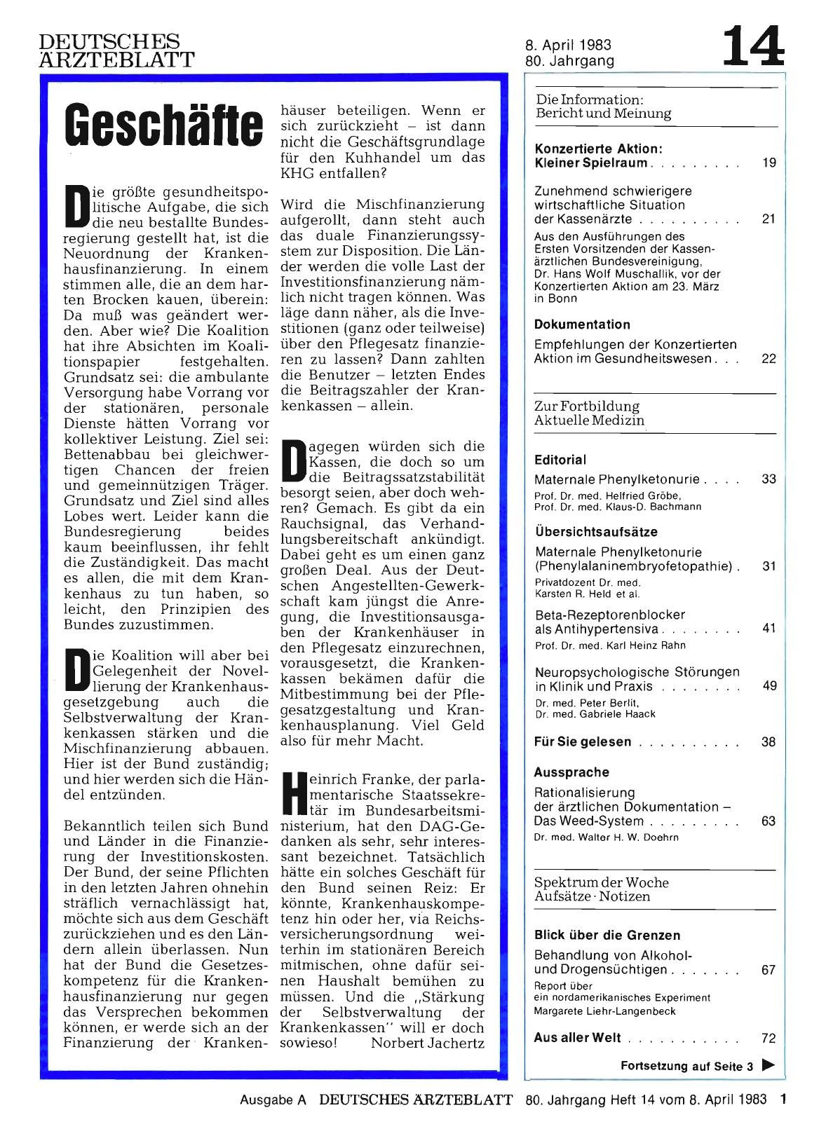 Vorschauseite 1: Geschäfte