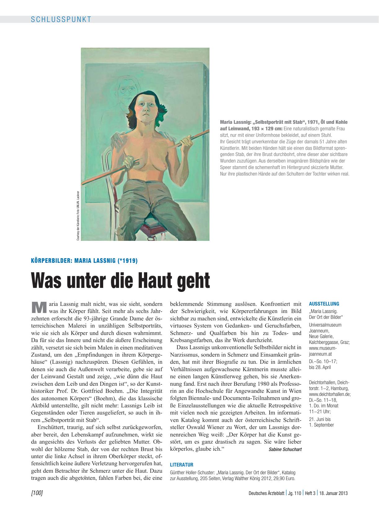 Vorschauseite 1: Körperbilder: Maria Lassnig (*1919) – Was unter die Haut geht