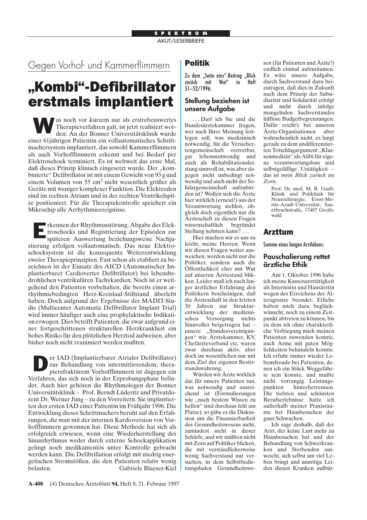 Vorschauseite 1: Politik: Stellung beziehen ist unsere Aufgabe