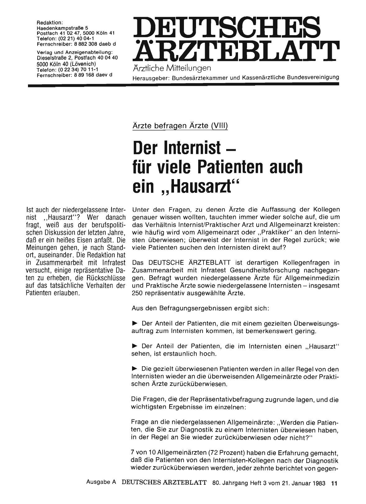 Vorschauseite 1: Der Internist - für viele Patienten auch ein, ,Hausarzt“