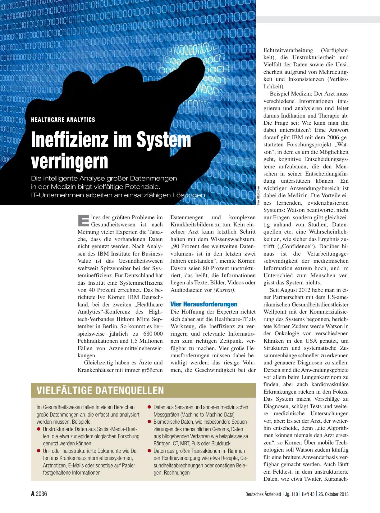 Vorschauseite 1: Healthcare Analytics: Ineffizienz im System verringern