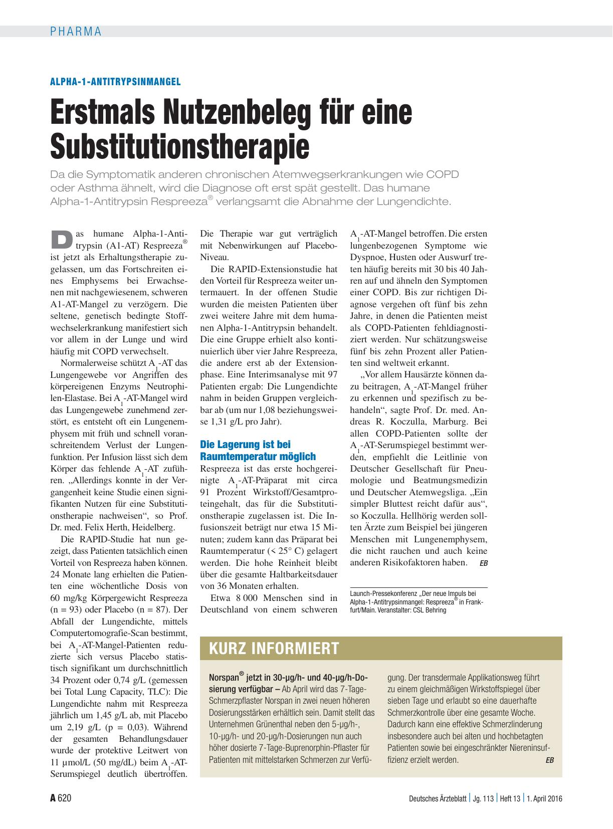 Vorschauseite 1: Kurz informiert