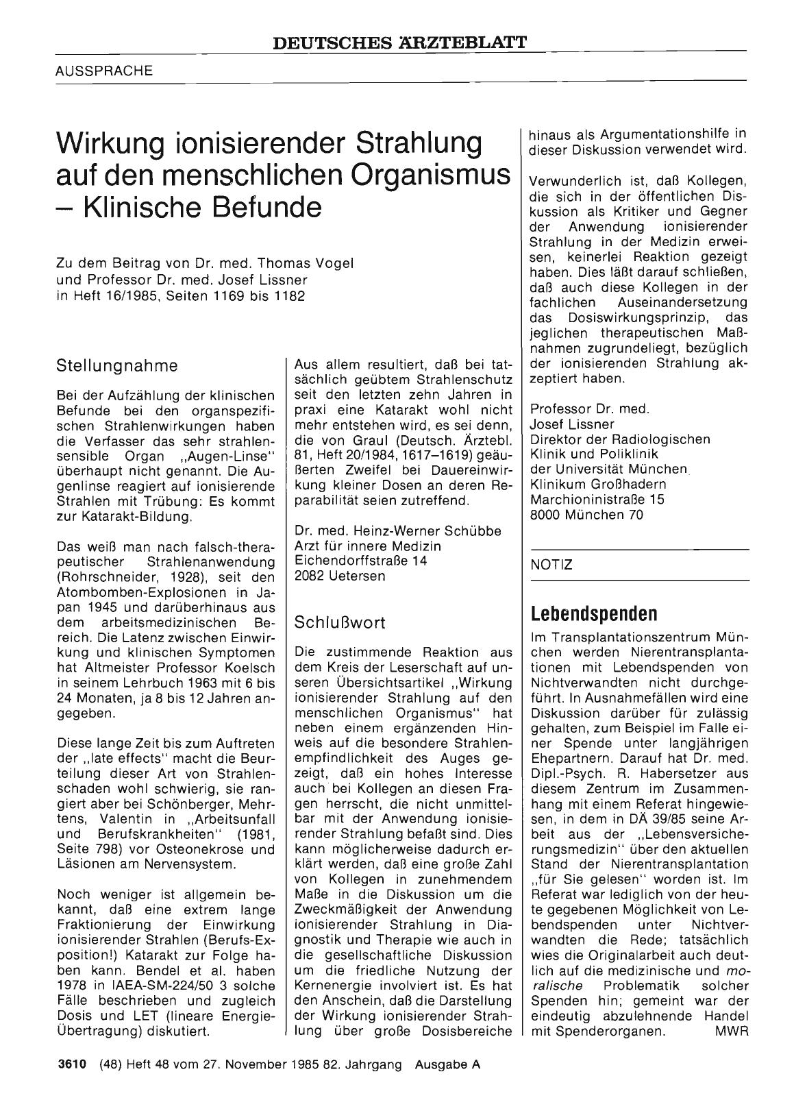 Vorschauseite 1: Lebendspenden