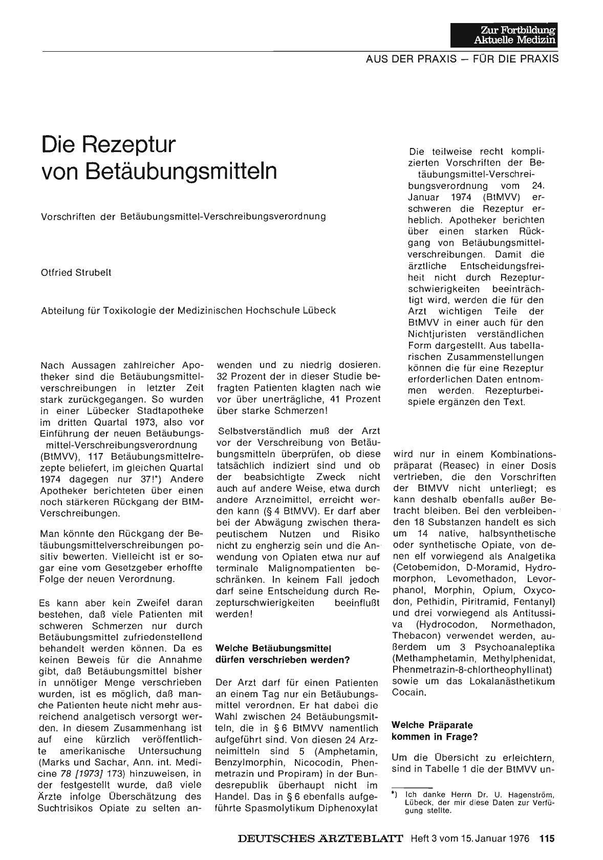 Vorschauseite 1: Die Rezeptur von Betäubungsmitteln