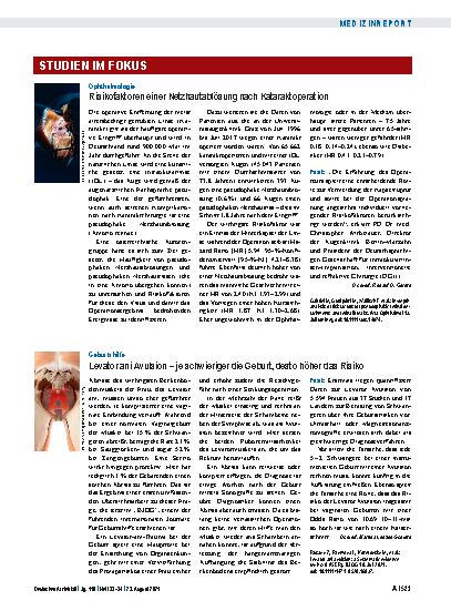 Vorschauseite 1: Geburtshilfe: Levator ani Avulsion – je schwieriger die Geburt, desto höher das Risiko