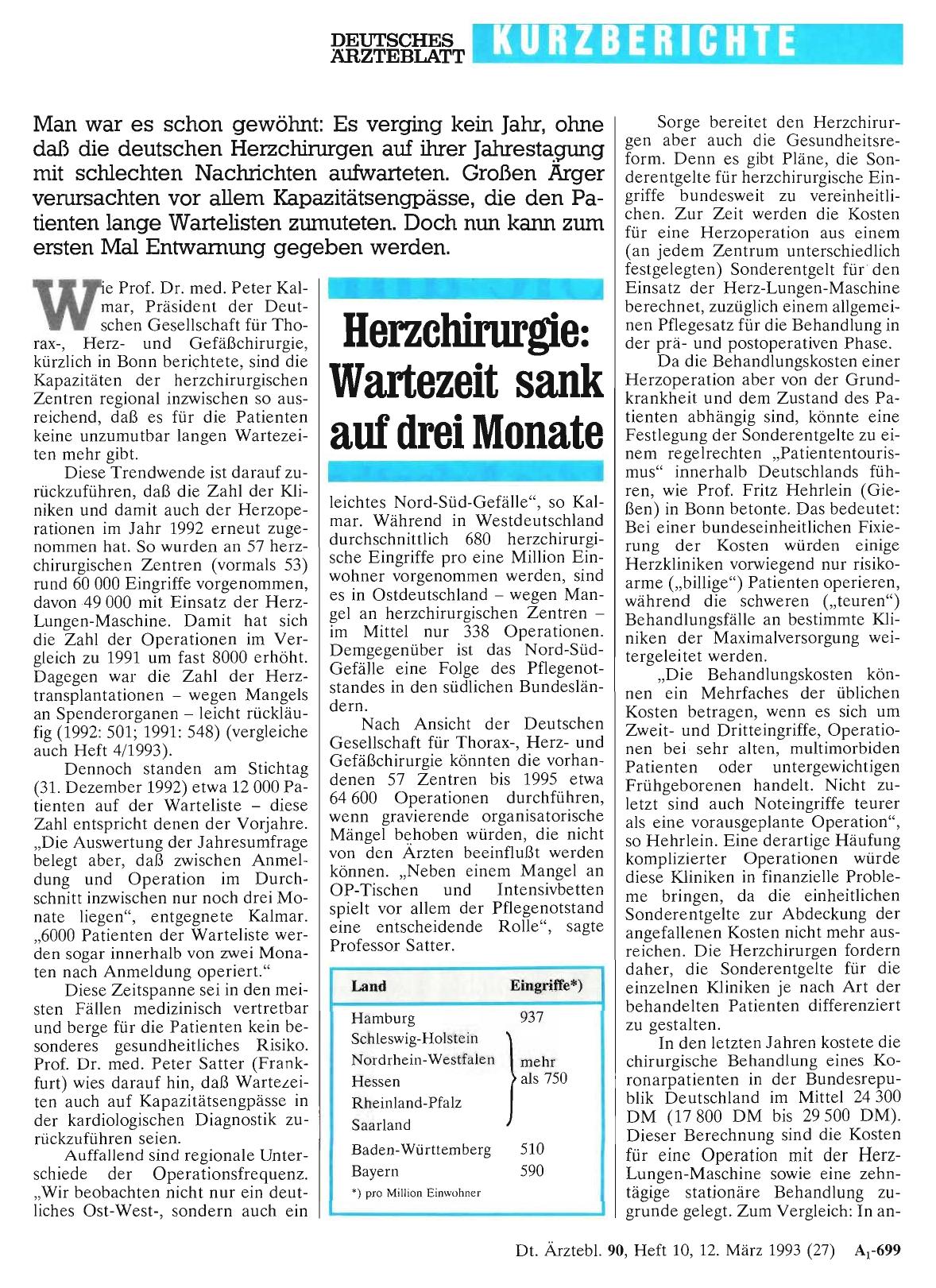 Vorschauseite 1: Herzchirurgie: Wartezeit sank auf drei Monate