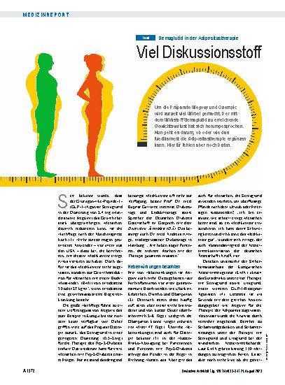 Vorschauseite 1: Semaglutid in der Adipositastherapie: Viel Diskussionsstoff