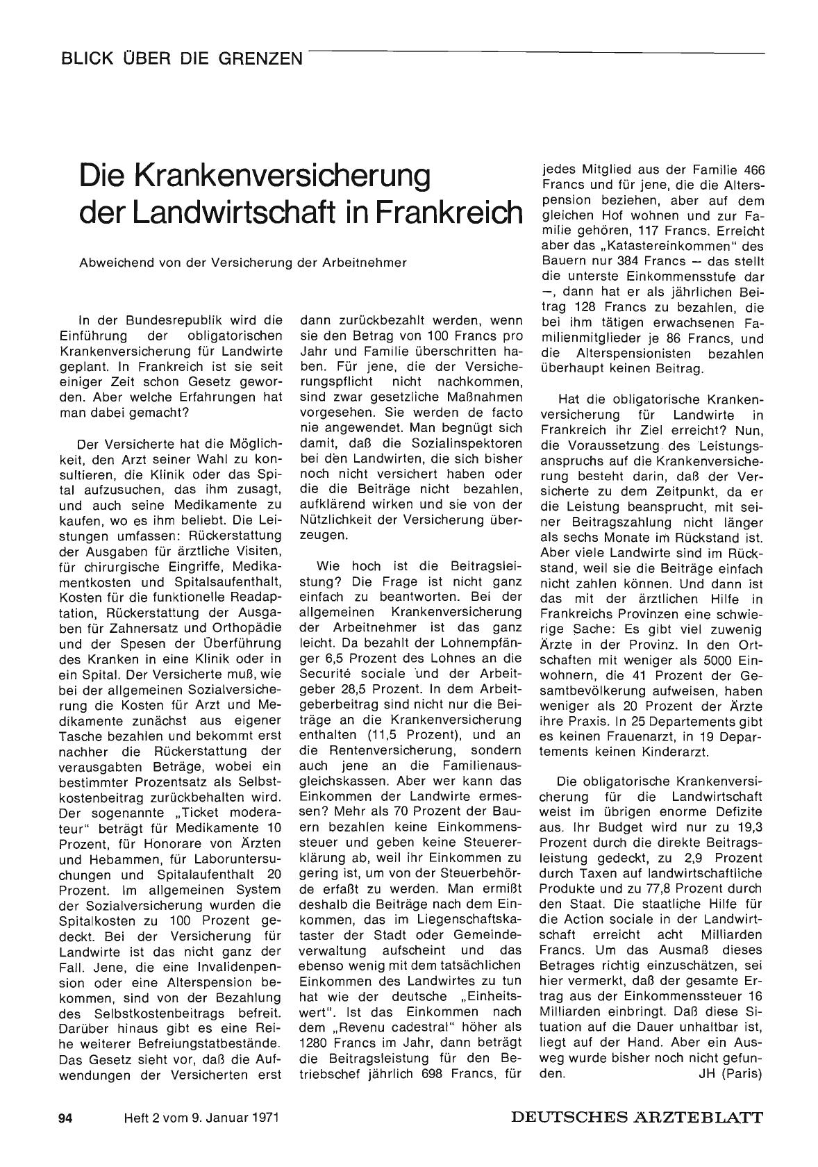 Vorschauseite 1: Die Krankenversicherung der Landwirtschaft in Frankreich