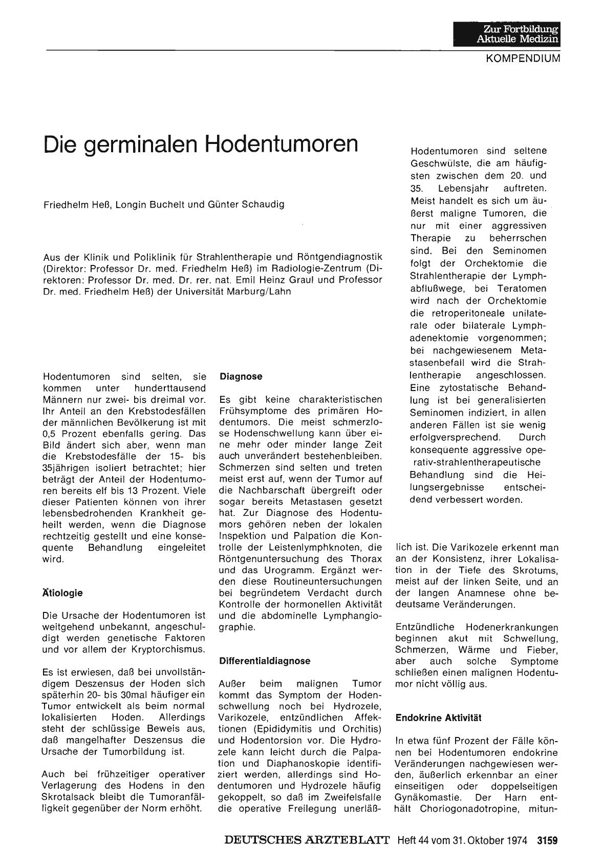 Vorschauseite 1: Die germinalen Hodentumoren