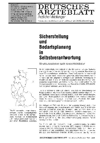 Vorschauseite 1: Sicherstellung und Bedarfsplanung in Selbstverantwortung