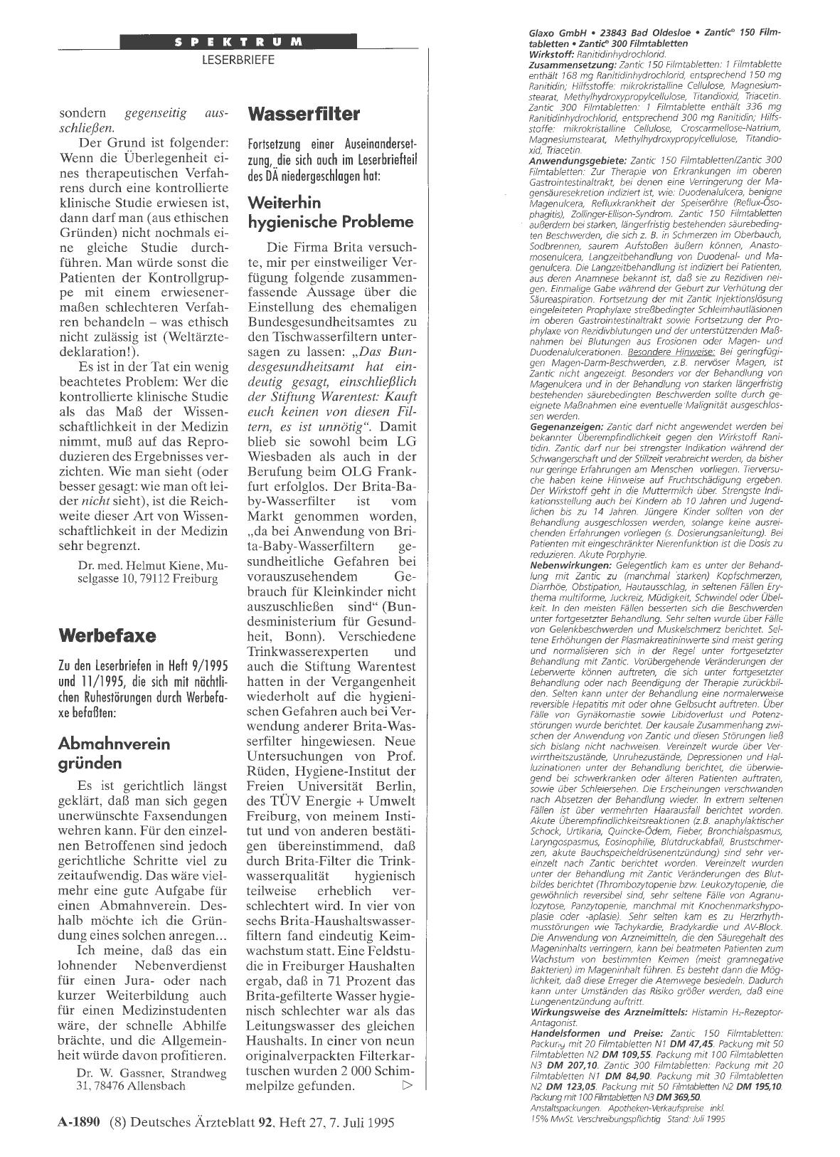 Vorschauseite 1: Wasserfilter: Weiterhin hygienische Probleme