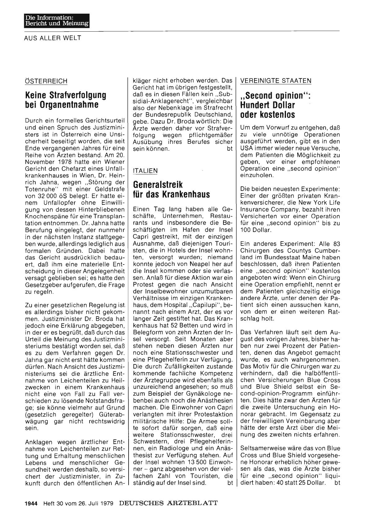Vorschauseite 1: Italien: Generalstreik für das Krankenhaus