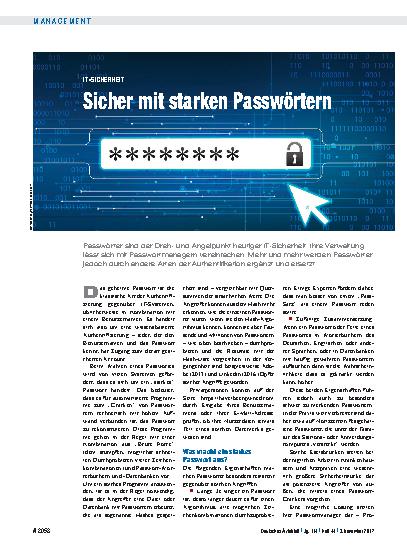 Vorschauseite 1: IT-Sicherheit: Sicher mit starken Passwörtern