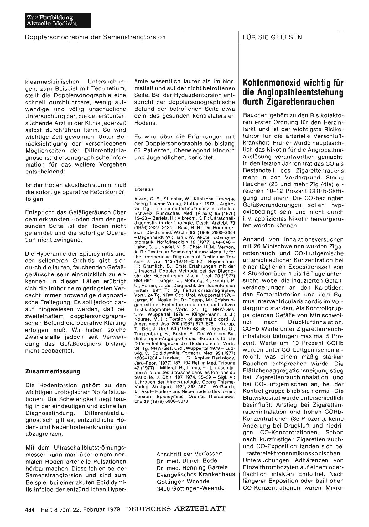 Vorschauseite 1: Kohlenmonoxid wichtig für die Angiopathieentstehung durch Zigarettenrauchen