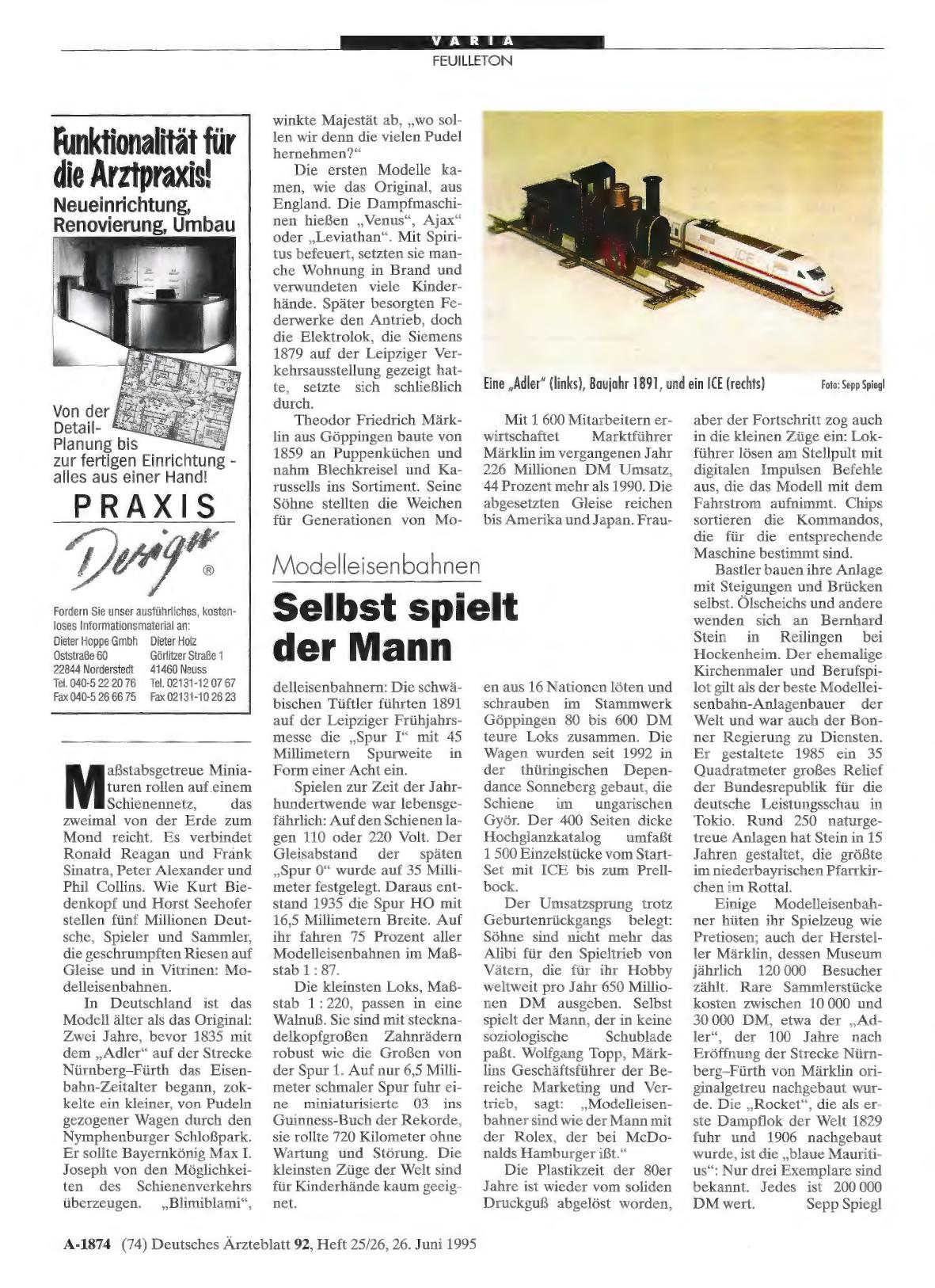 Vorschauseite 1: Modelleisenbahnen: Selbst spielt der Mann