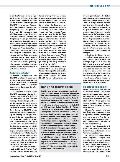 Vorschauseite 2: ChatGPT: Noch kein Allheilmittel