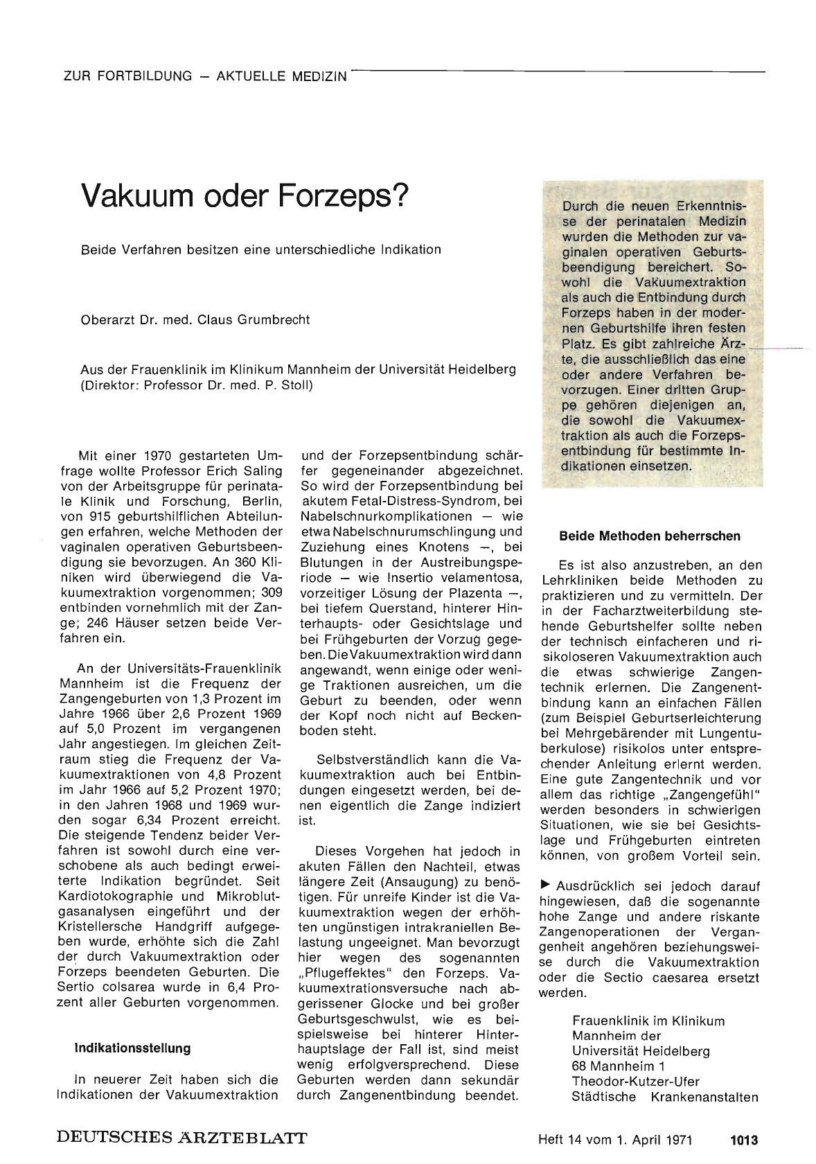 Vorschauseite 1: Vakuum oder Forzeps?