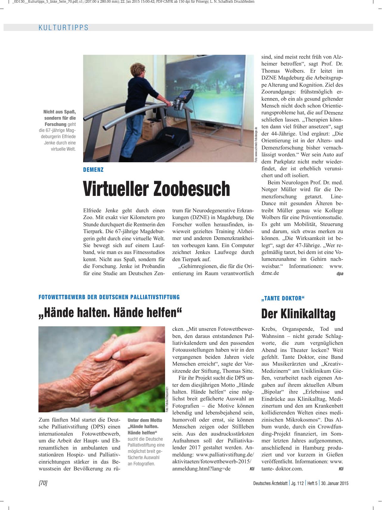 Vorschauseite 1: „Tante Doktor“: Der Klinikalltag