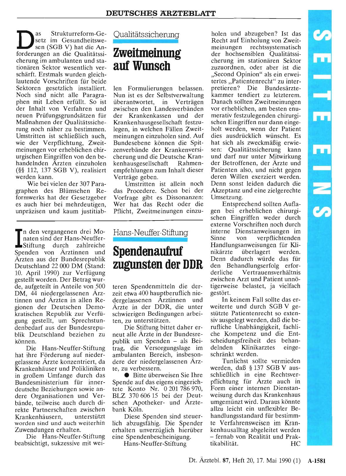 Vorschauseite 1: Qualitätssicherung: Zweitmeinung auf Wunsch