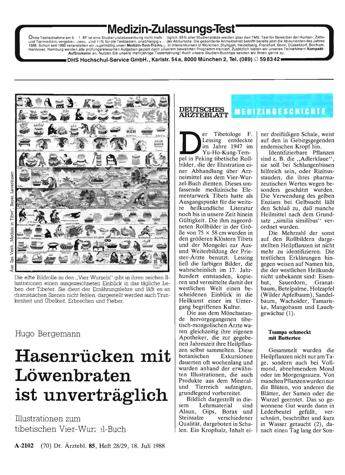 Vorschauseite 1: Hasenrücken mit Löwenbraten ist unverträglich