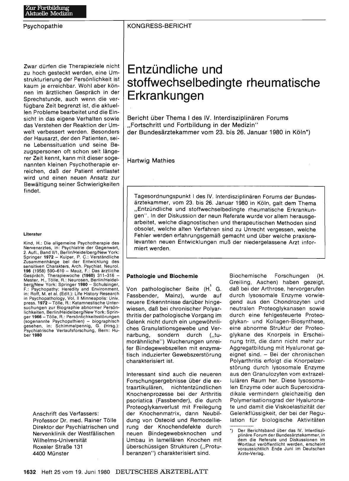 Vorschauseite 1: Entzündliche und stoffwechselbedingte rheumatische Erkrankungen