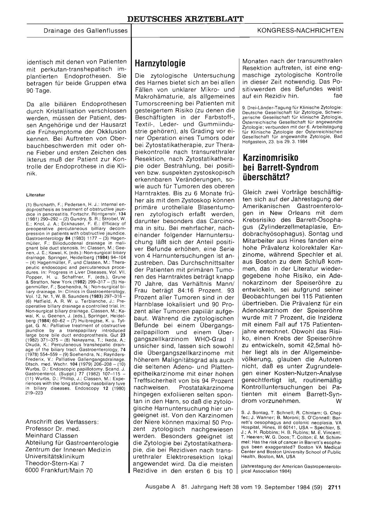 Vorschauseite 1: Karzinomrisiko bei Barrett-Syndrom überschätzt?