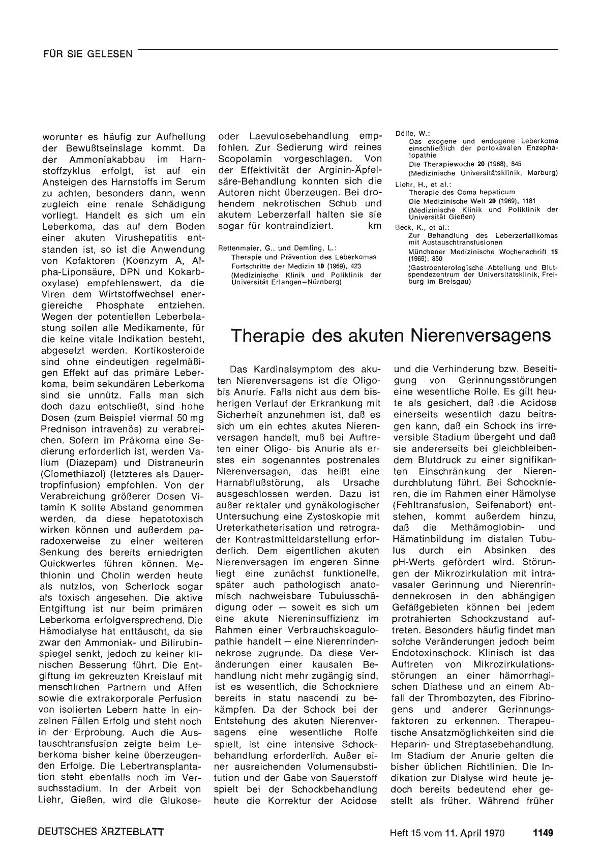 Vorschauseite 1: Therapie des akuten Nierenversagens