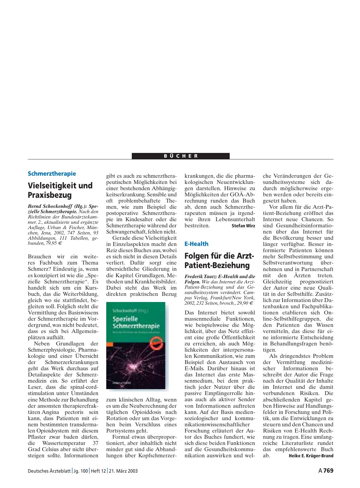 Vorschauseite 1: E-Health und die Folgen