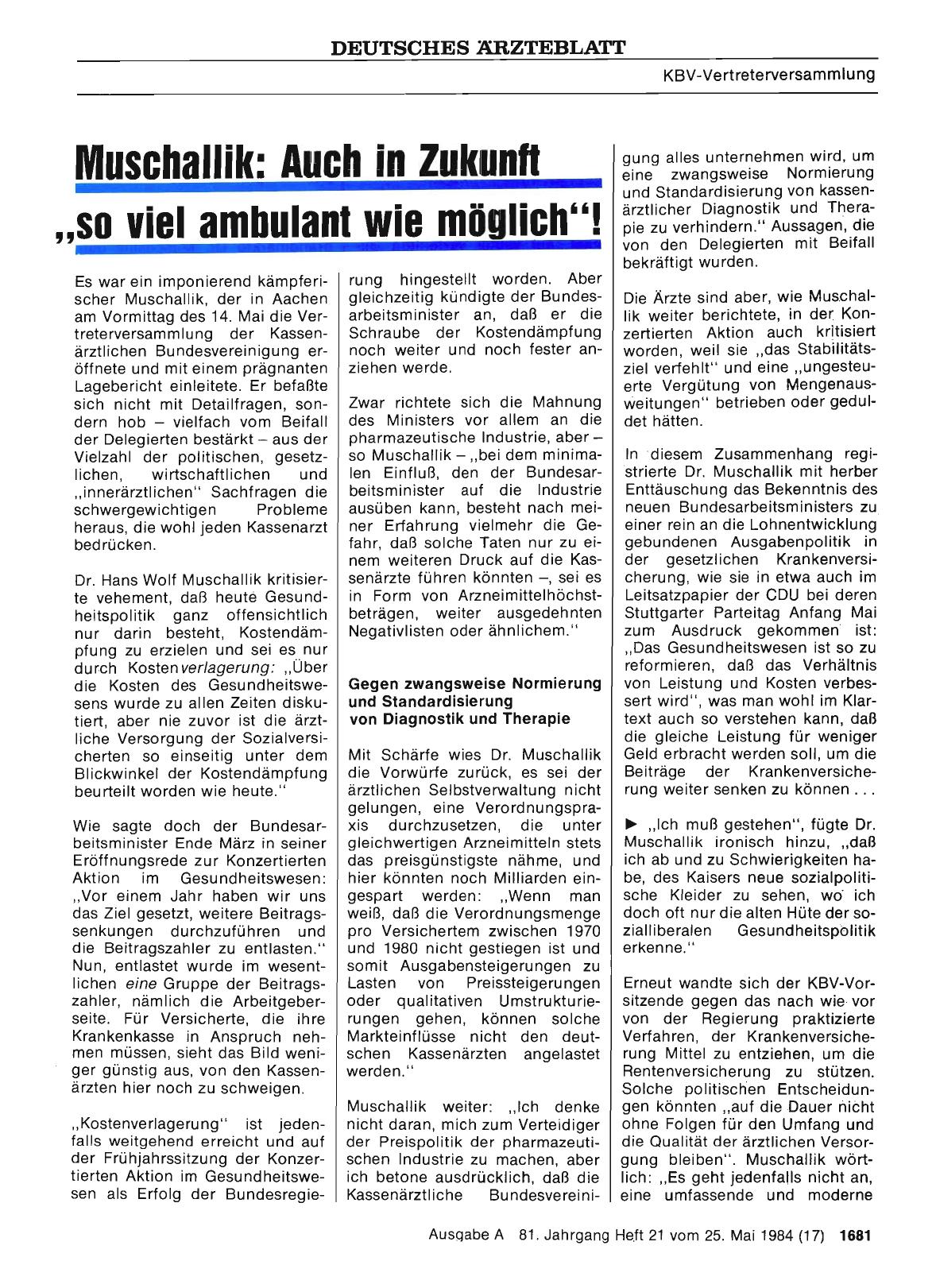 Vorschauseite 1: Muschallik: Auch in Zukunft „so viel ambulant wie möglich“!