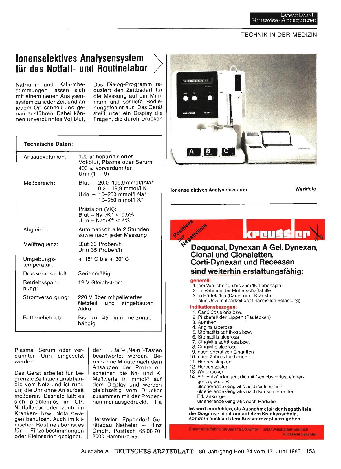 Vorschauseite 1: lonenselektives Analysensystem für das Notfallund Routinelabor