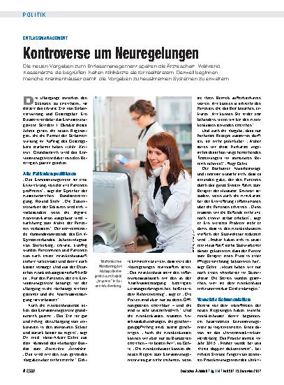 Vorschauseite 1: Entlassmanagement: Kontroverse um Neuregelungen