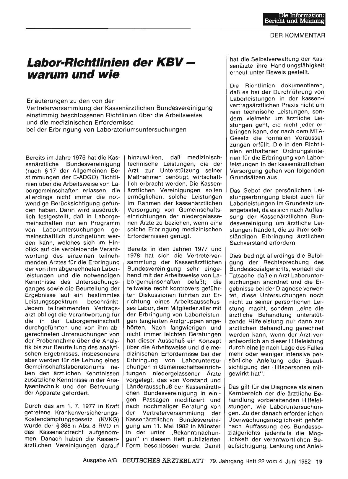 Vorschauseite 1: Labor-Richtlinien der KBV — warum und wie