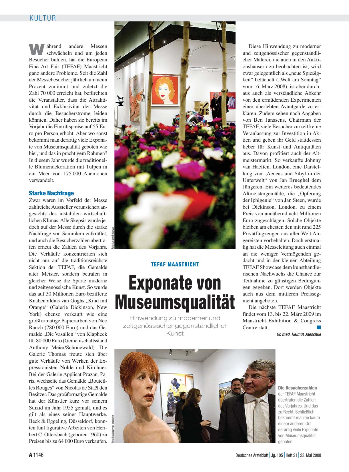 Vorschauseite 1: TEFAF Maastricht: Exponate von Museumsqualität