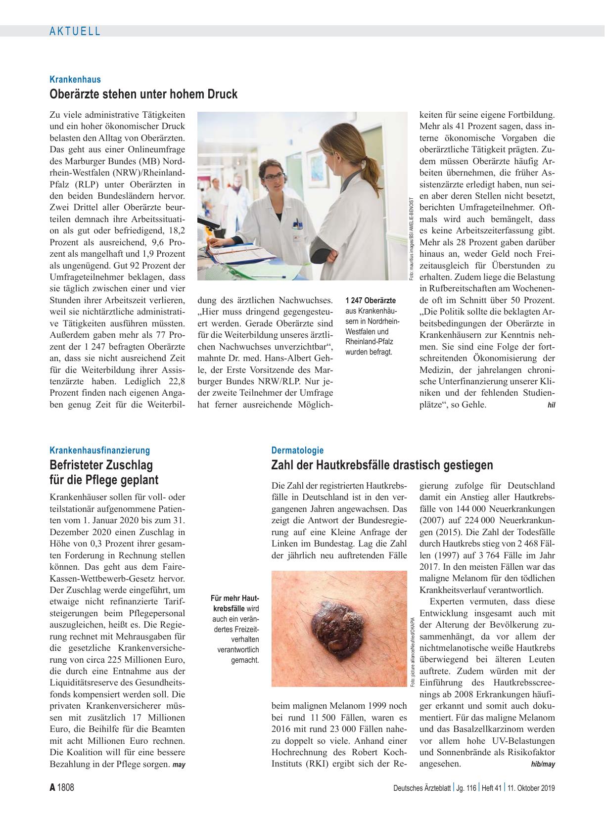 Vorschauseite 1: Dermatologie: Zahl der Hautkrebsfälle drastisch gestiegen