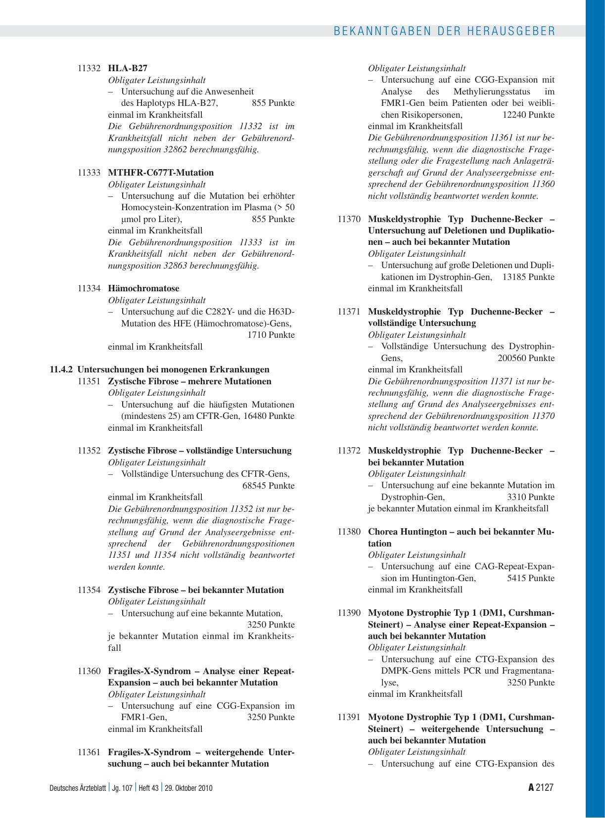 Vorschauseite 2: Beschluss des Bewertungsausschusses nach § 87 Abs. 1 Satz 1 SGB V zu Änderungen des Einheitlichen Bewertungsmaßstabes (EBM) in seiner 235. Sitzung am 24. September 2010