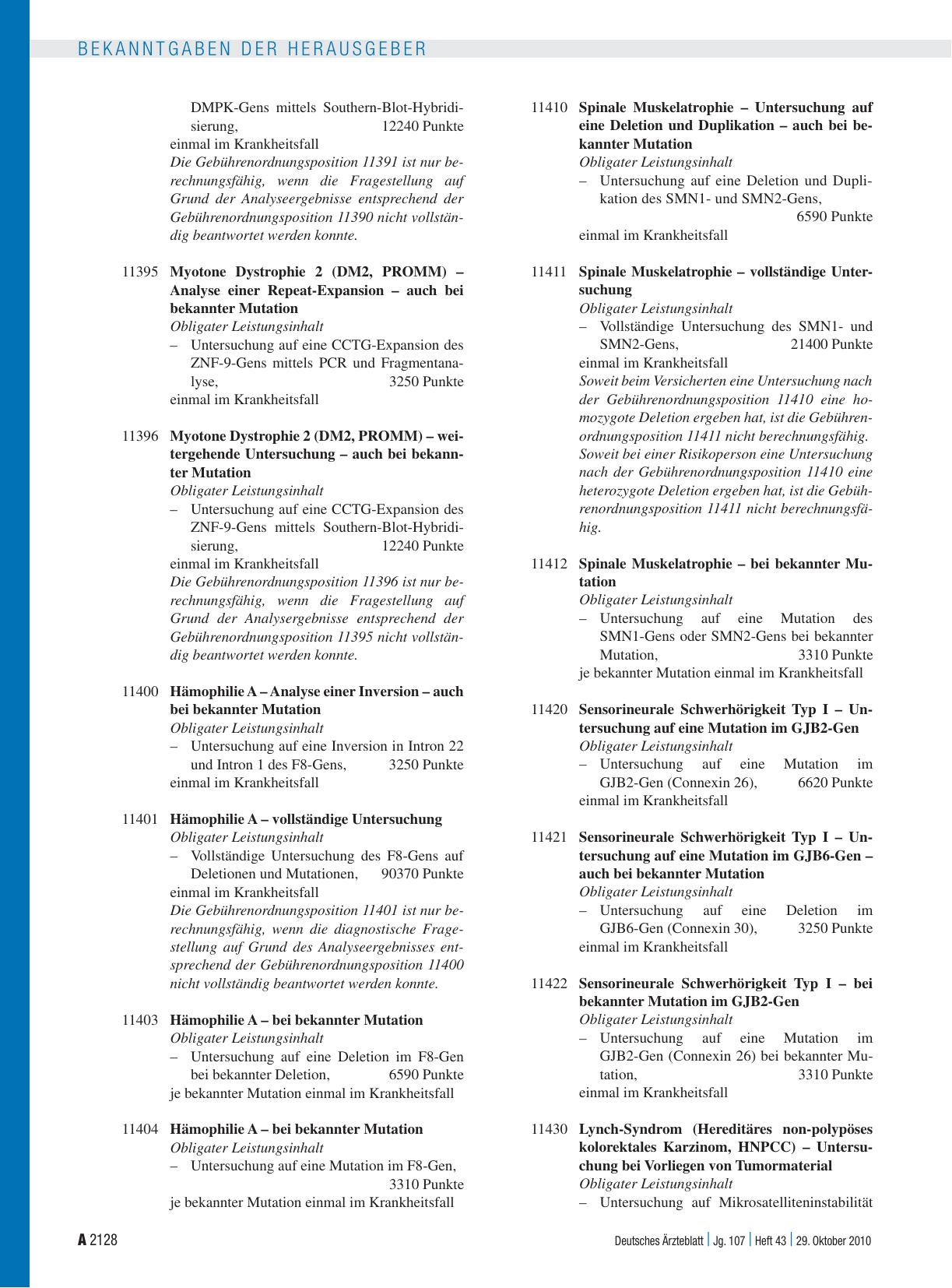 Vorschauseite 3: Beschluss des Bewertungsausschusses nach § 87 Abs. 1 Satz 1 SGB V zu Änderungen des Einheitlichen Bewertungsmaßstabes (EBM) in seiner 235. Sitzung am 24. September 2010