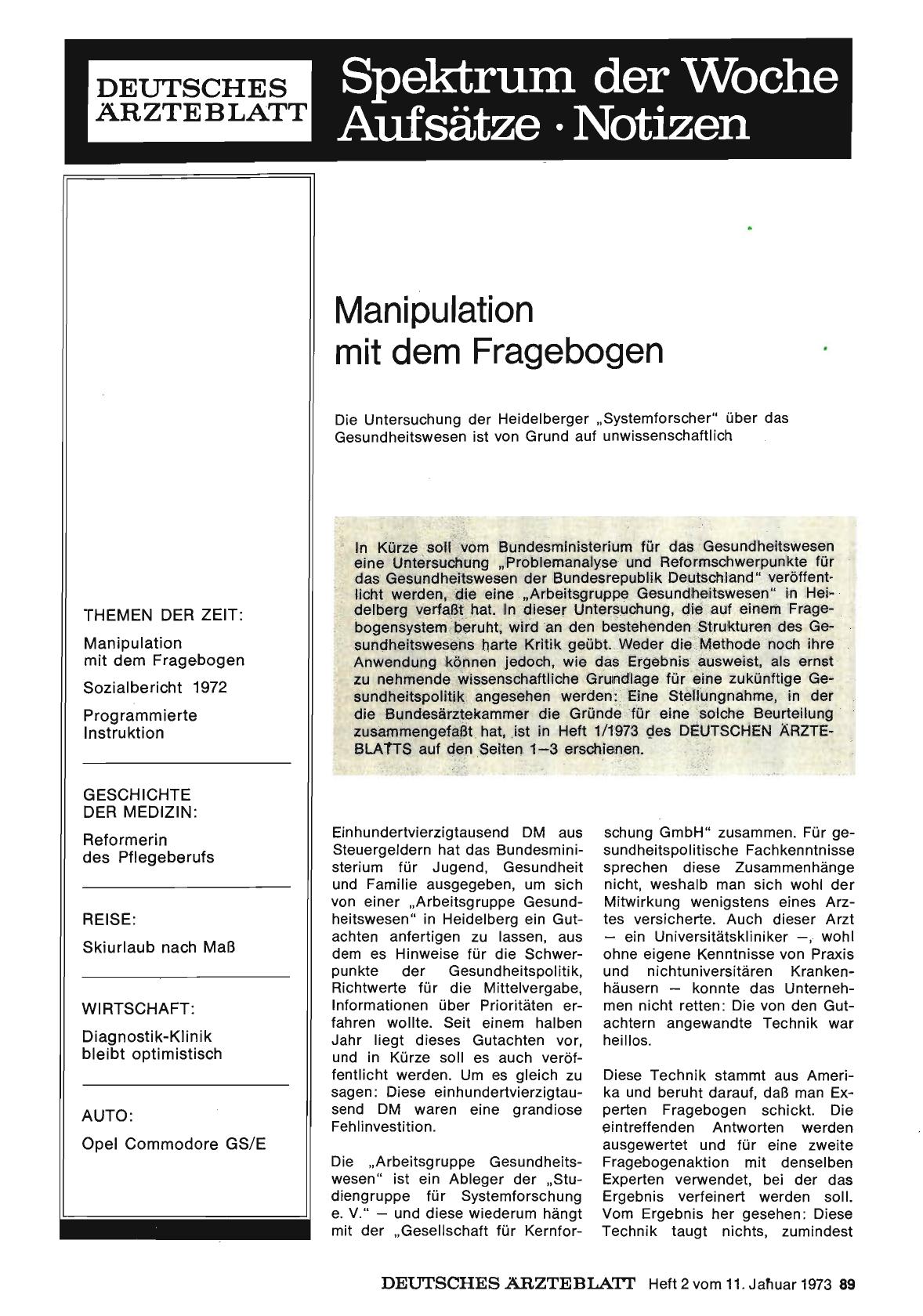 Vorschauseite 1: Manipulation mit dem Fragebogen