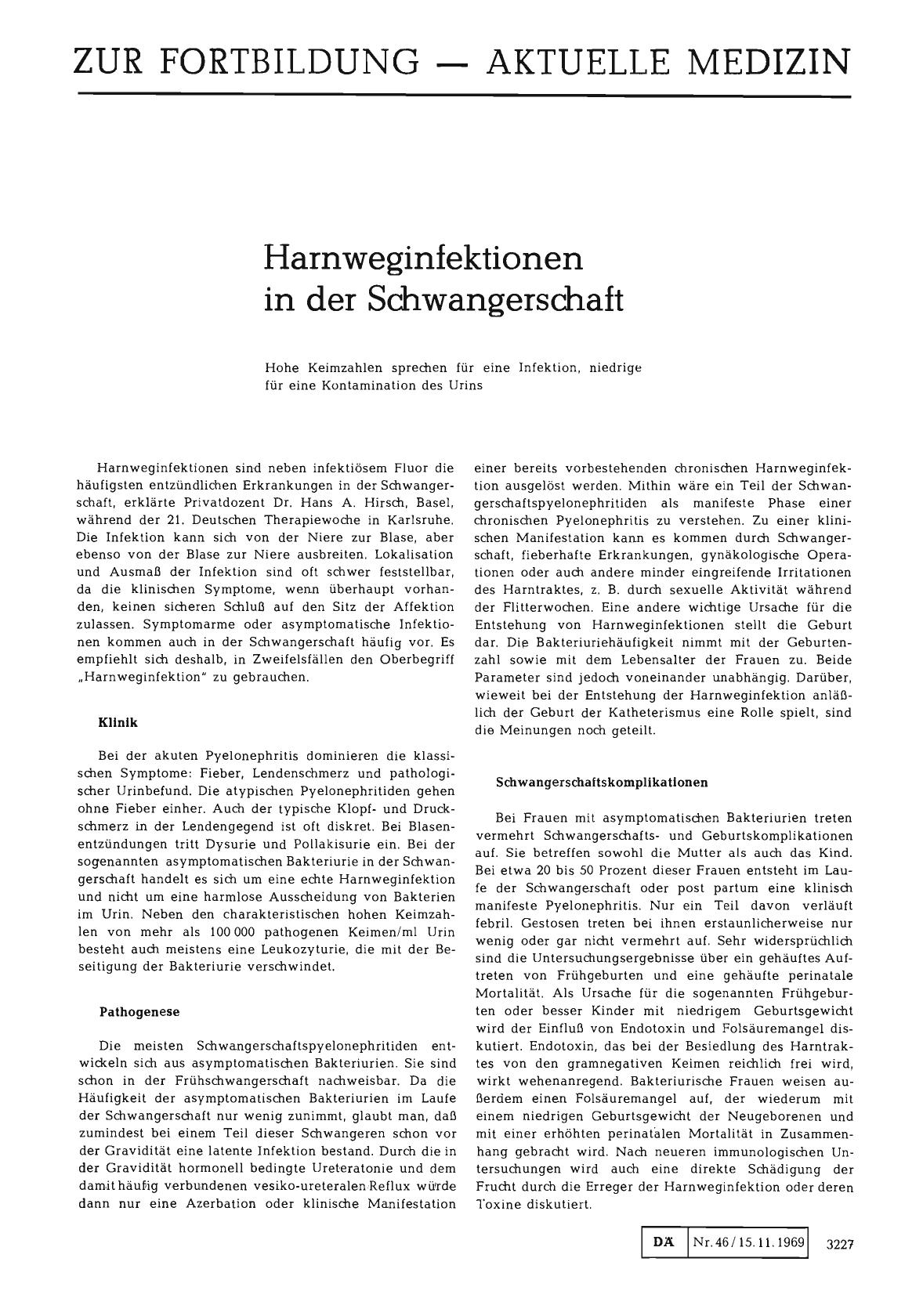 Vorschauseite 1: Harnweginfektionen in der Schwangerschaft
