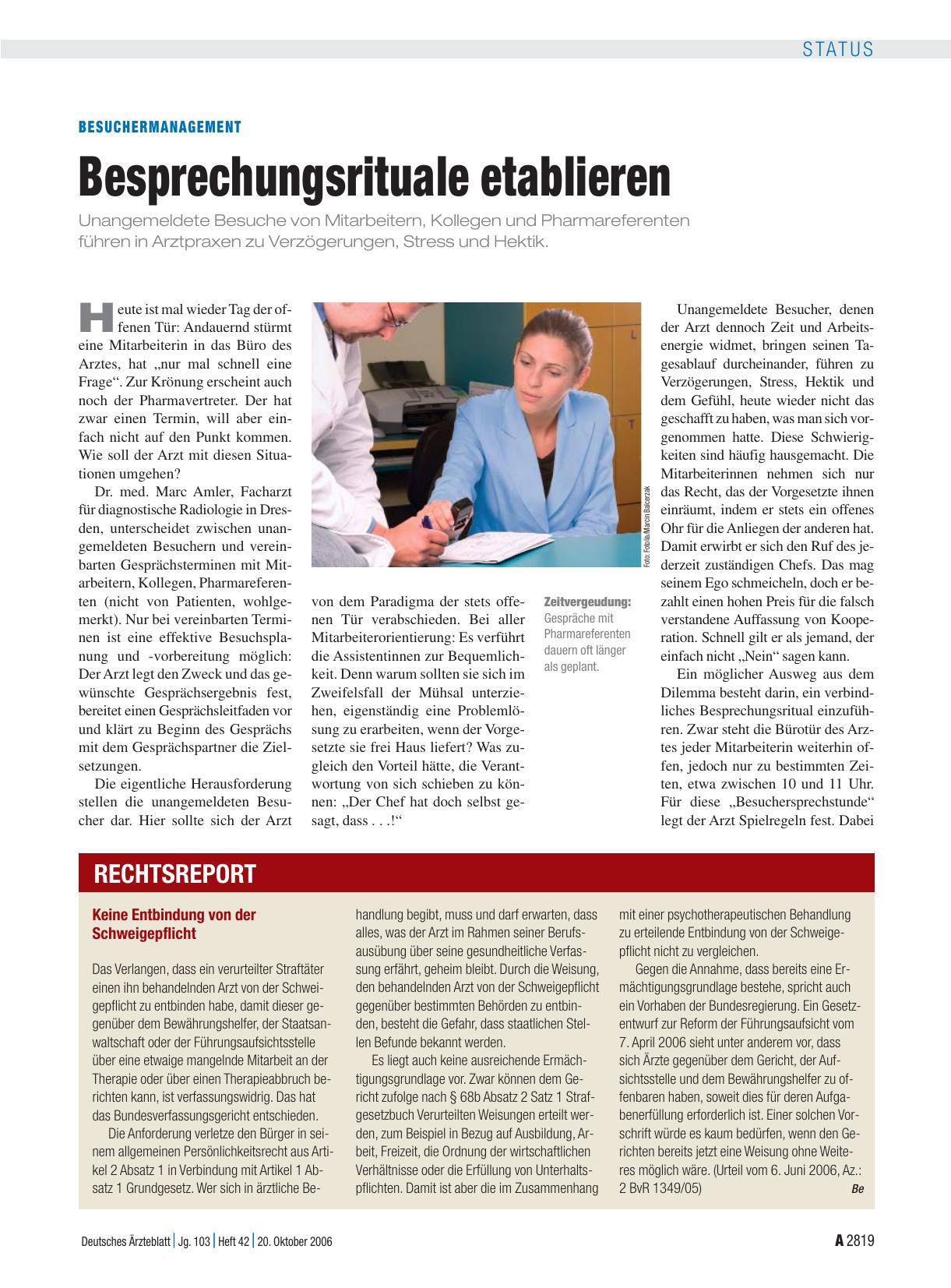 Vorschauseite 1: Besuchermanagement: Besprechungsrituale etablieren