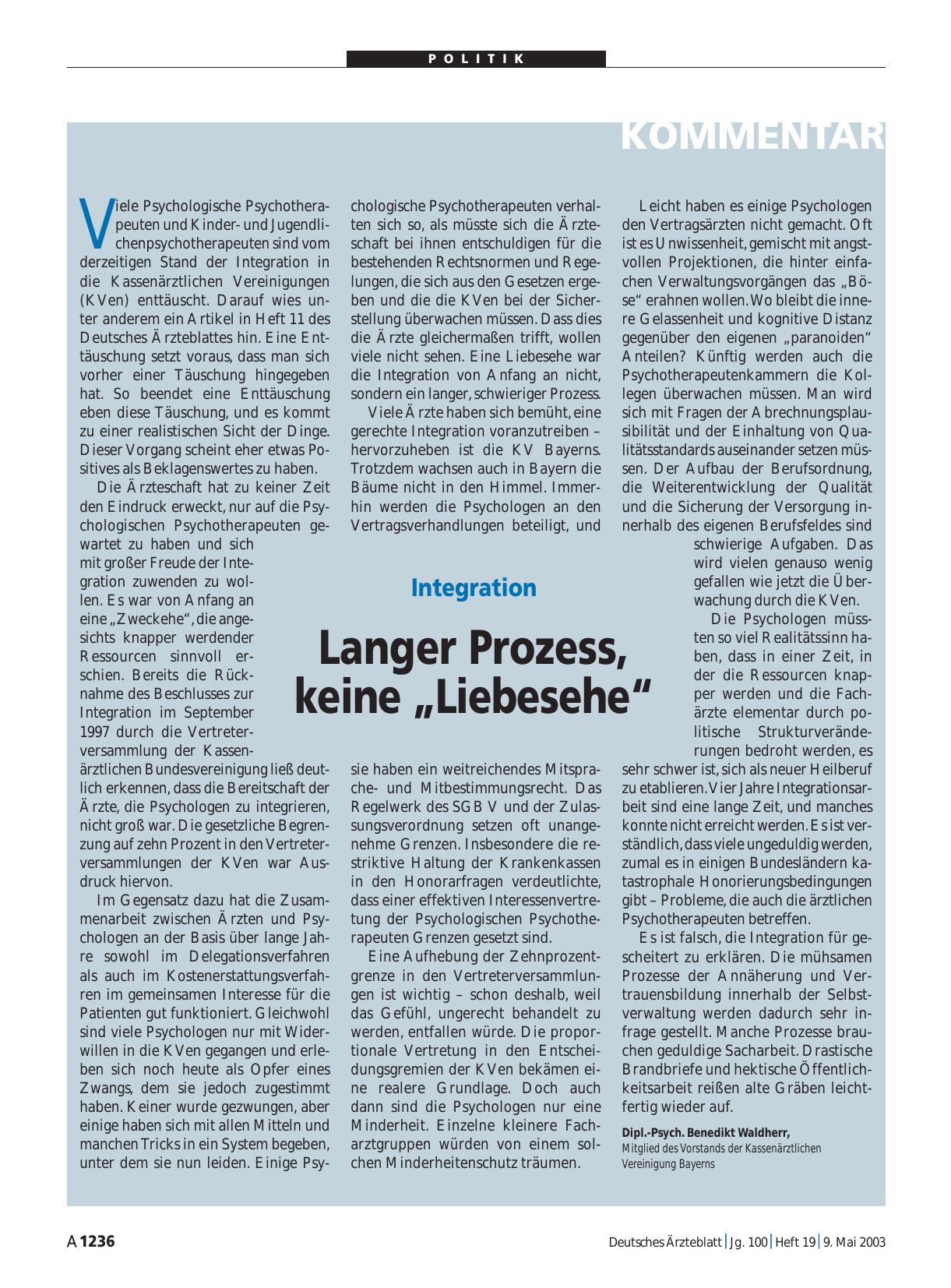 Vorschauseite 1: Integration: Langer Prozess, keine „Liebesehe“