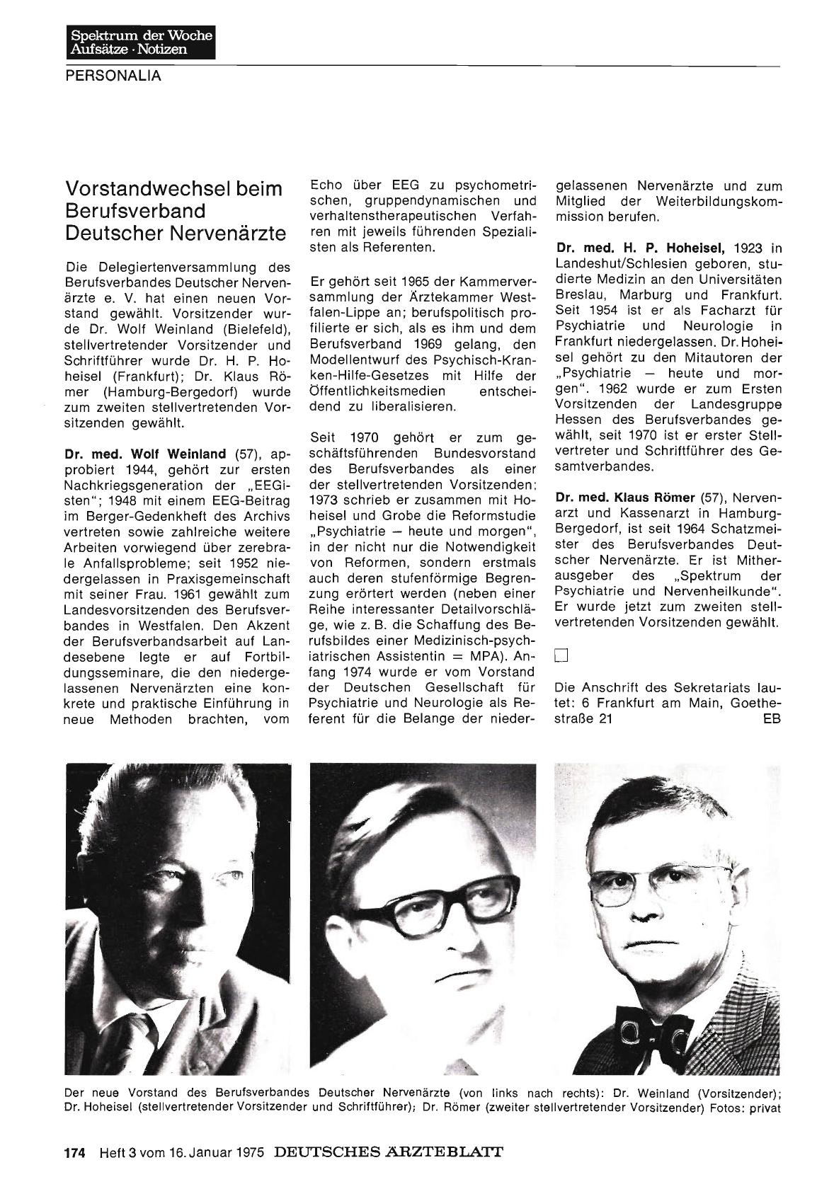 Vorschauseite 1: Vorstandwechsel beim Berufsverband Deutscher Nervenärzte
