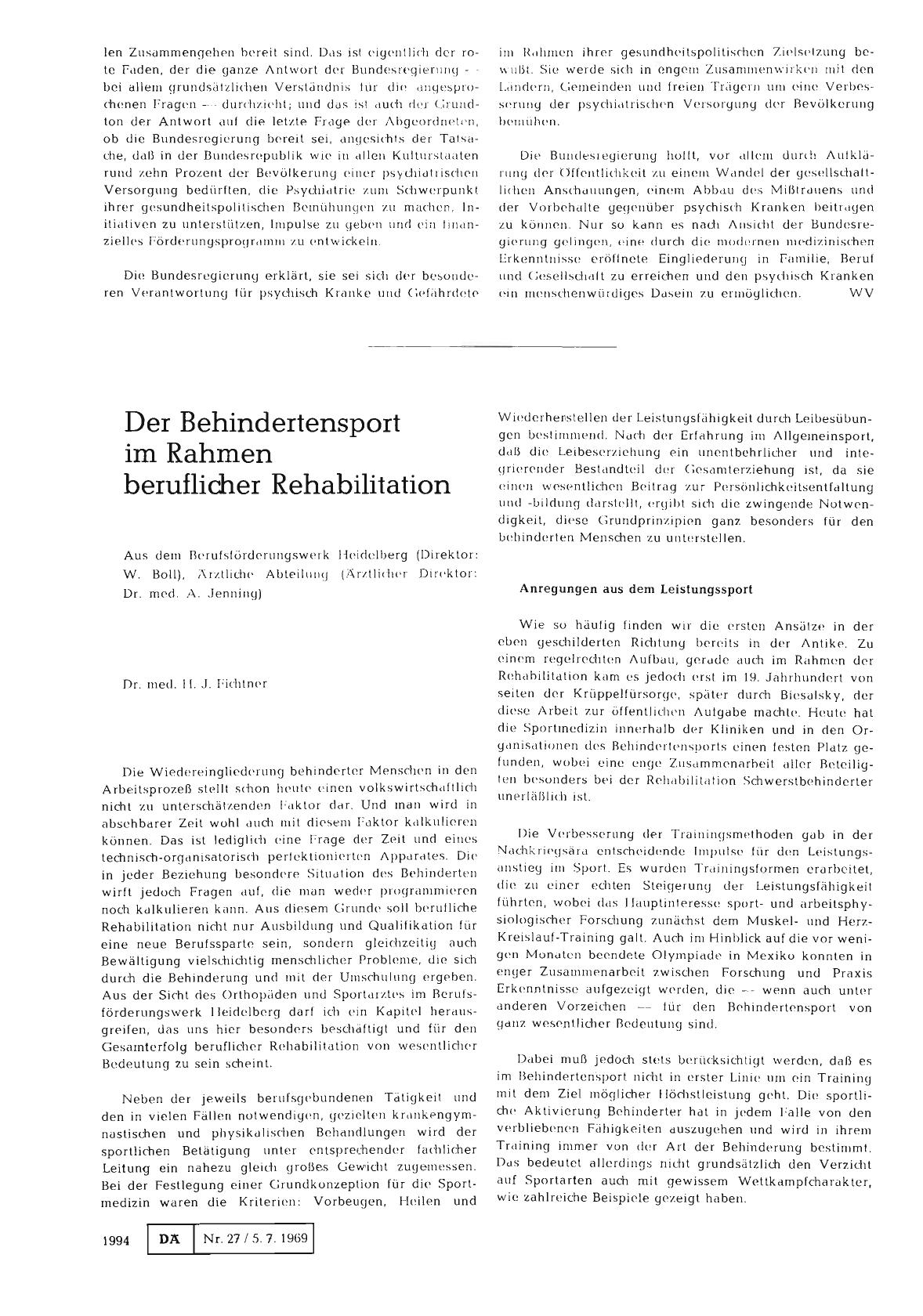 Vorschauseite 1: Der Behindertensport im Rahmen beruflicher Rehabilitation