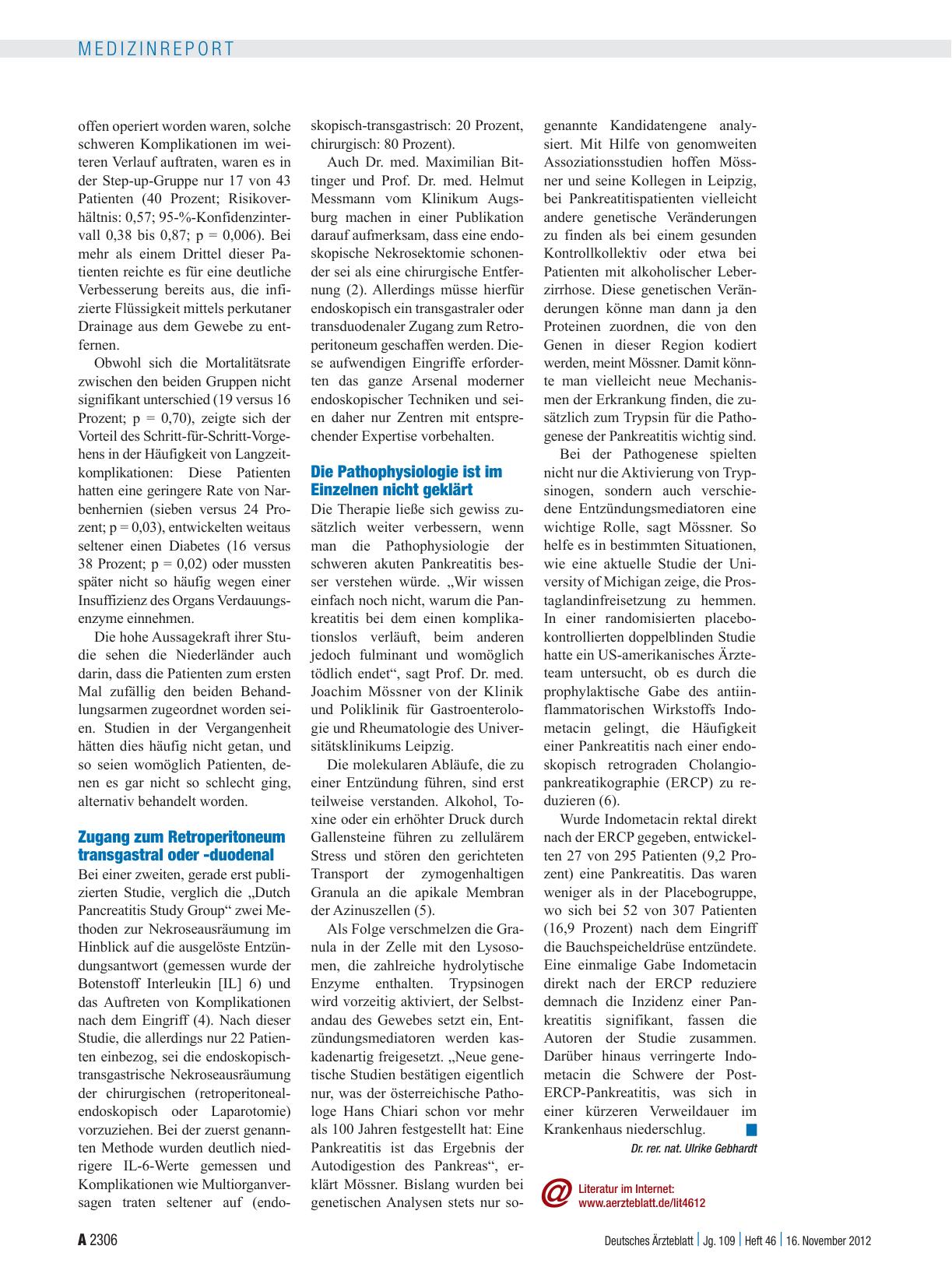 Vorschauseite 2: Schwere akute Pankreatitis: Paradigmenwechsel der Therapie