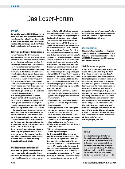 Vorschauseite 1: ECMO: Fehlverständnis der Finanzierung